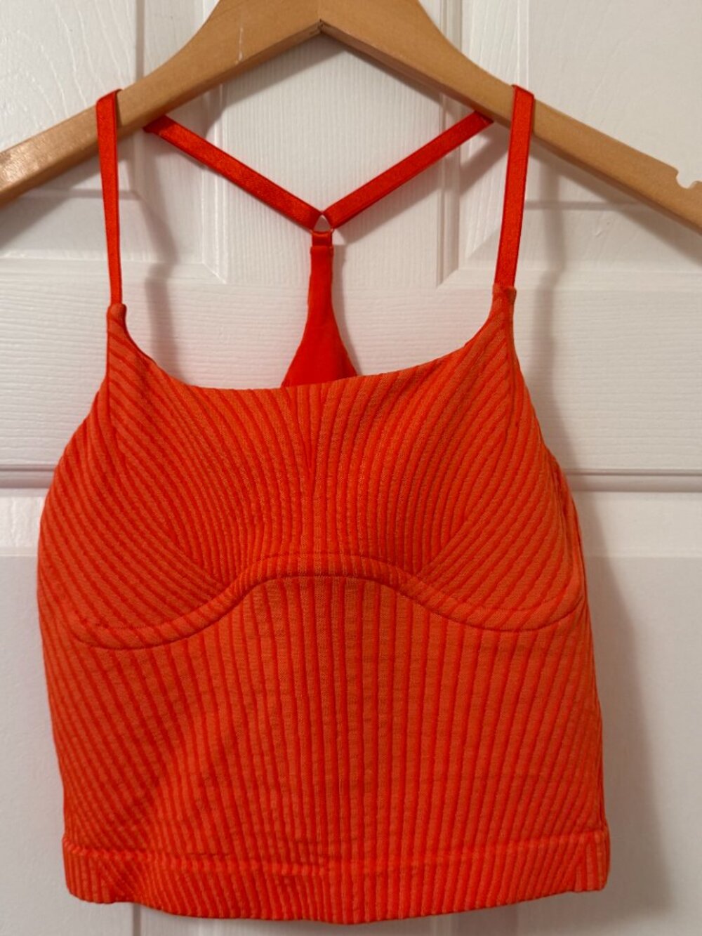 Lululemon Strappy Seamless Yoga Shelf Tank - Ribbed Orange - Size 4